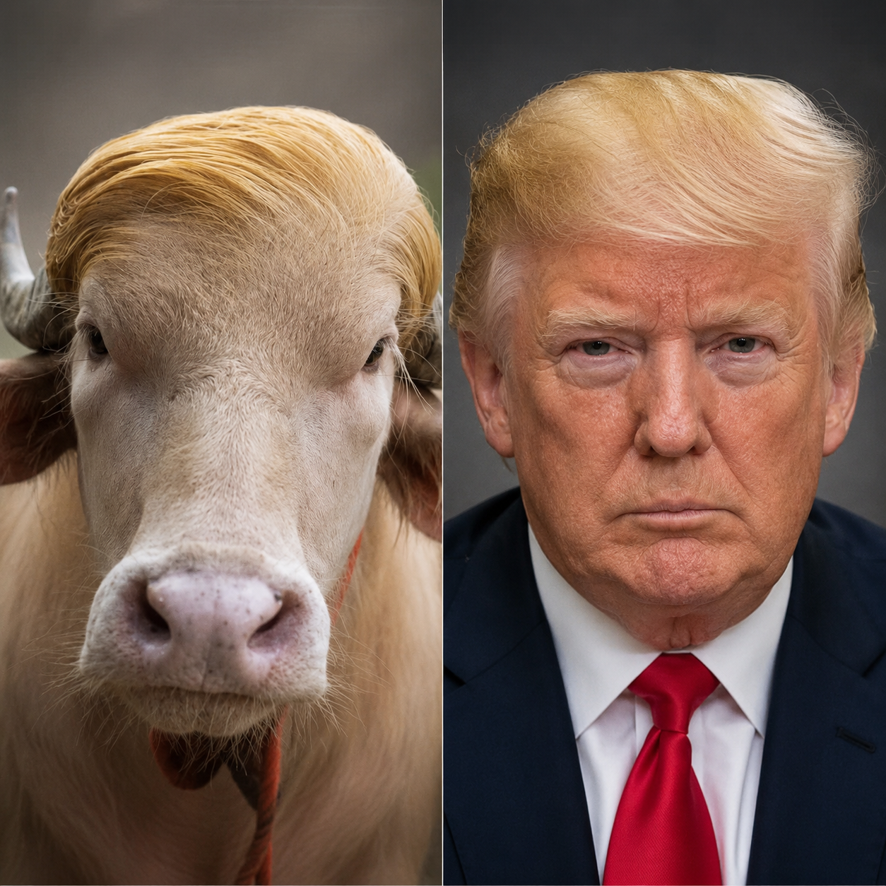 BÚFALO ALBINO “PARECIDO COM TRUMP” VIRALIZA EM BANGLADESH E É POUPADO DE SACRIFÍCIO